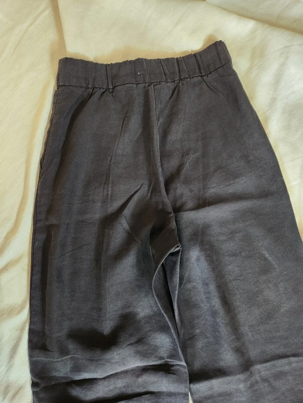 H&M Linen Blend Wide Leg Pants Black Size 4